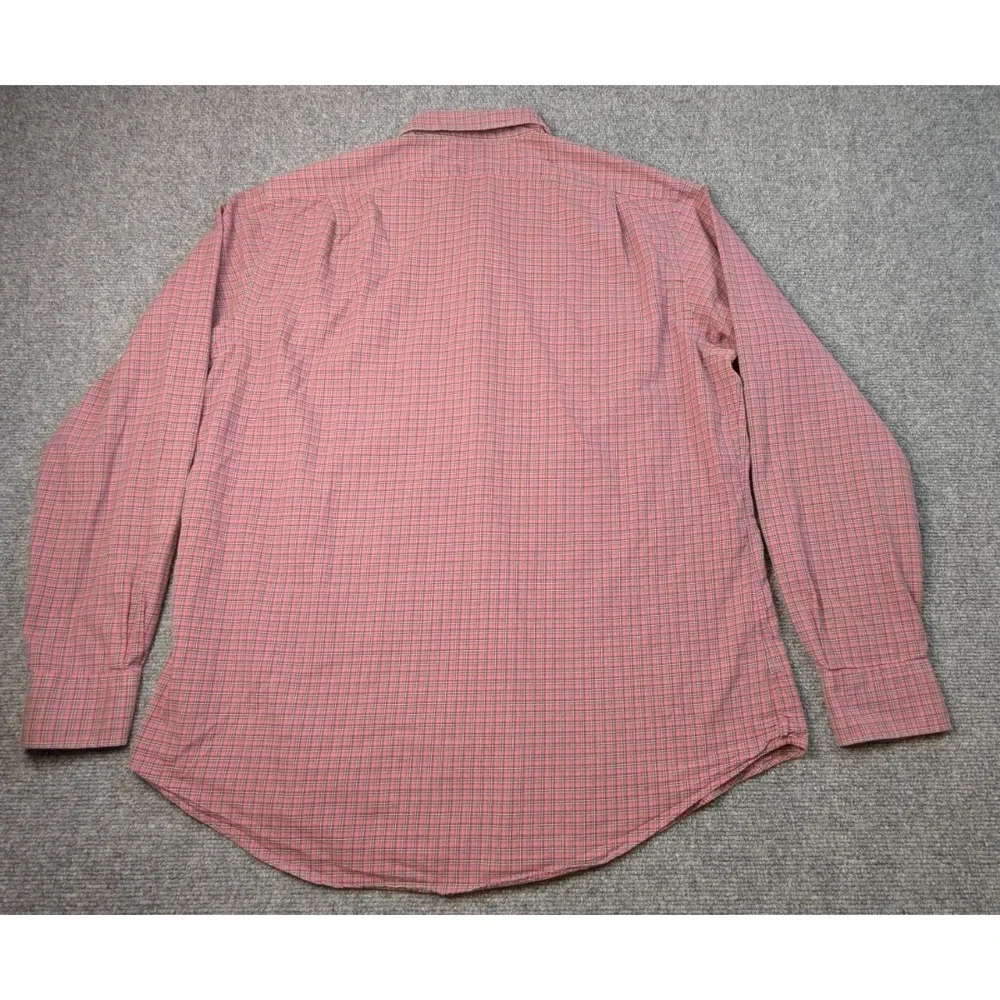 Polo Ralph Lauren Stanton Custom Fit Button Front Shirt Mens XL Pink Plaid Cotto